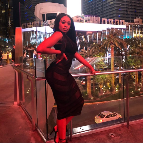 ☀️ "Claudia" Knit See-Through Maxi Dress - Black - Picture 7 of 8